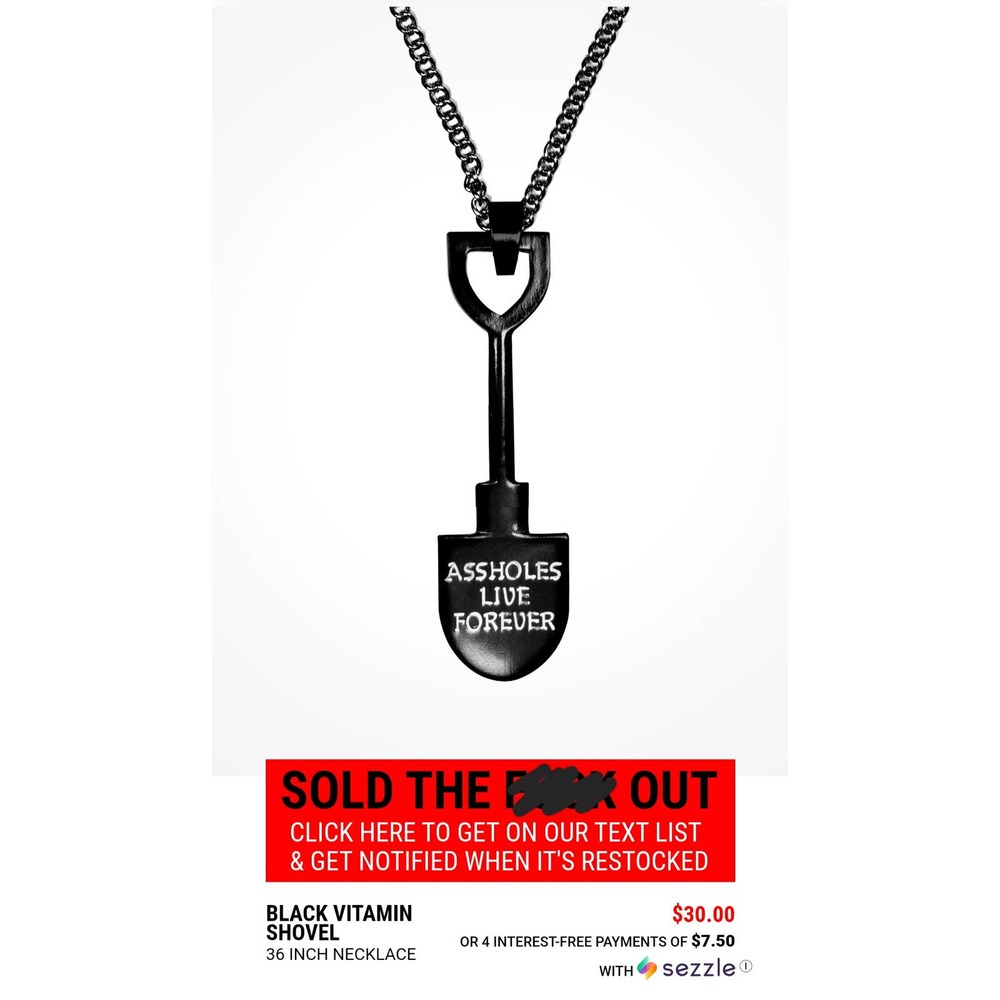 ALF Shovel Necklace - Black